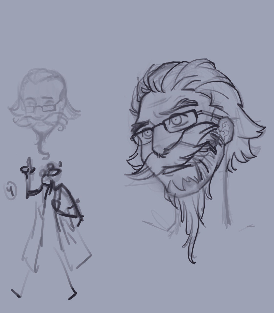 Mustache refinement drawing by Nurkaydar Tomiris.