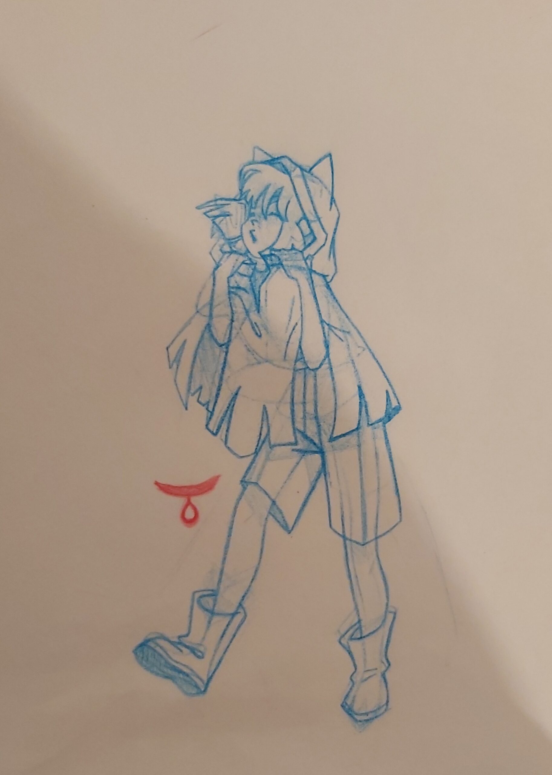 Blue-pencil costume and pose study by Nurkaydar Tomiris.